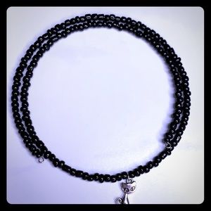 3/$20 Black beaded memory wire choker New (a1036)